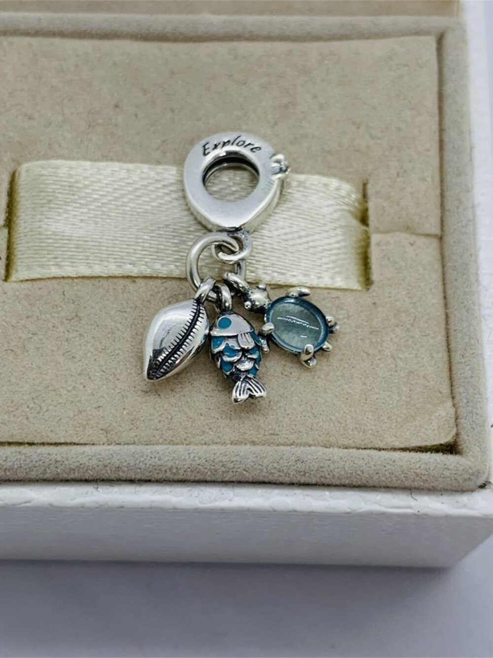 ✨🔥Pandora Fish, Sea Turtle & Conch Triple Dangle Charm